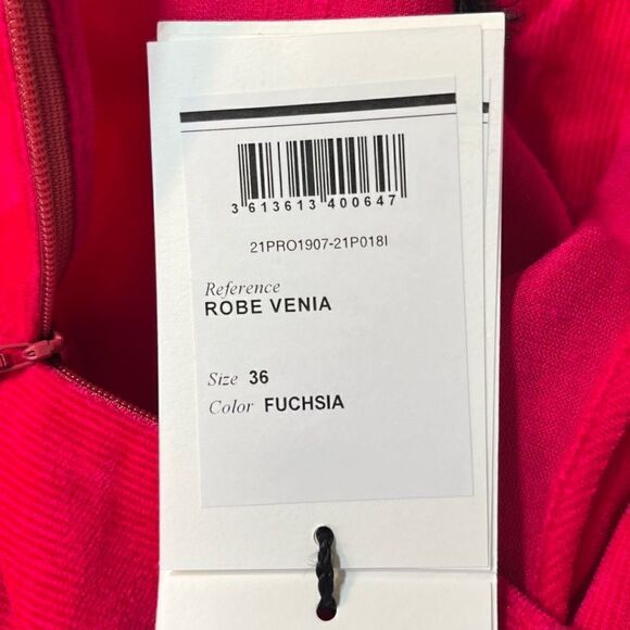 NEW Isabel Marant Venia Corduroy Midi Dress Fuschia Hot Pink Size 36 Small - Picture 10 of 16